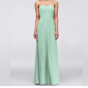 David’s Bridal Chiffon Strapless Long Bridesmaid Prom Formal Dress Plus 18 NWT